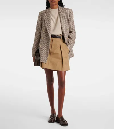 Brunello Cucinelli Monili Pleated Cotton Mini Skirt