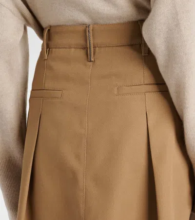 Brunello Cucinelli Monili Pleated Cotton Mini Skirt
