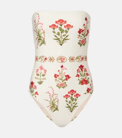Agua By Agua Bendita Illusion Floral Strapless Swimsuit