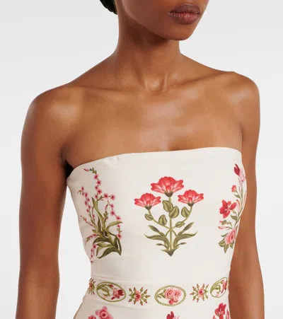 Agua By Agua Bendita Illusion Floral Strapless Swimsuit