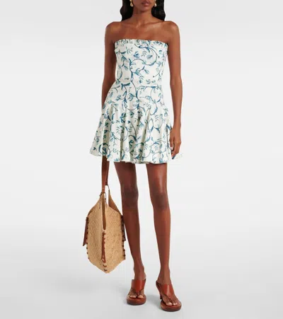 Agua By Agua Bendita Caudal Strapless Cotton-blend Minidress