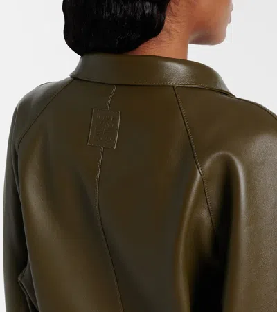 Loewe Calfskin Funnel-neck Jacket In Brown