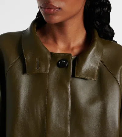 Loewe Calfskin Funnel-neck Jacket In Brown