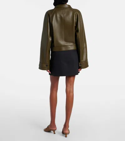 Loewe Calfskin Funnel-neck Jacket In Brown