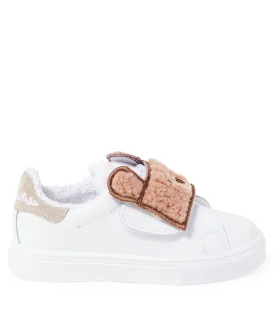 Monnalisa Sneakers Bear Aus Leder In White