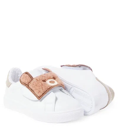 Monnalisa Sneakers Bear Aus Leder In White