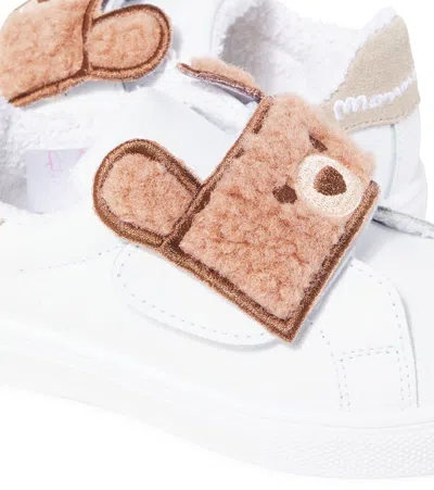 Monnalisa Sneakers Bear Aus Leder In White