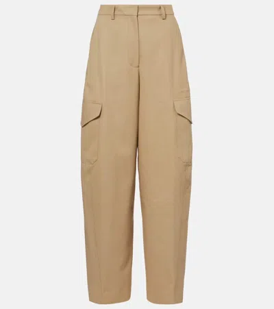 Givenchy Womens Beige Cocoon Straight-leg Cotton-wool Blend Trousers In Neutral