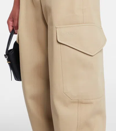 Givenchy Womens Beige Cocoon Straight-leg Cotton-wool Blend Trousers In Neutral