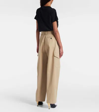 Givenchy Womens Beige Cocoon Straight-leg Cotton-wool Blend Trousers In Neutral