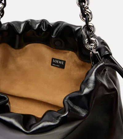 Loewe Womens Black Flamenco Large Leather Shoulder Bag