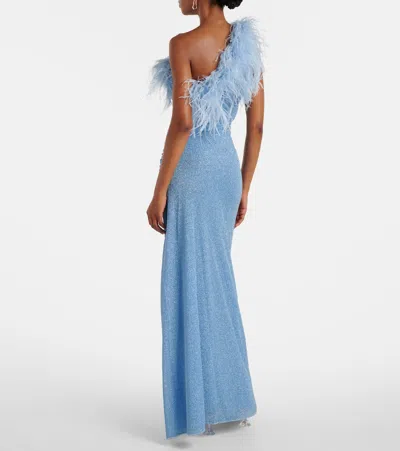 Oseree Oséree Lumière Plumage One-shoulder Maxi Dress