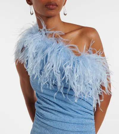 Oseree Oséree Lumière Plumage One-shoulder Maxi Dress