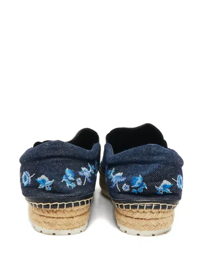 Pre-owned Dior Denim Embroidered Espadrilles