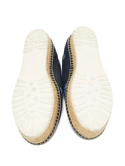 Pre-owned Dior Denim Embroidered Espadrilles