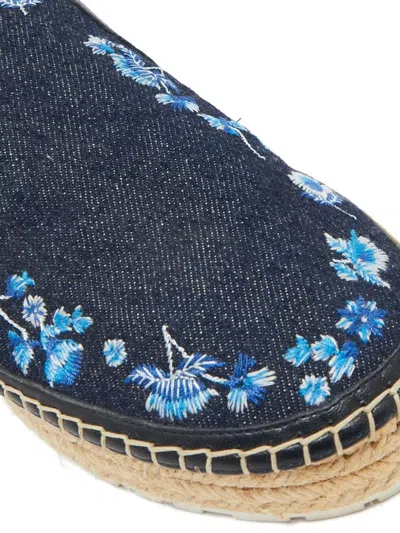 Pre-owned Dior Denim Embroidered Espadrilles