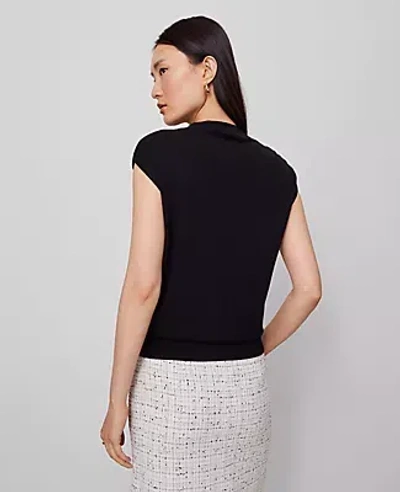 Ann Taylor Wide Shoulder Mock Neck Sweater Shell Top