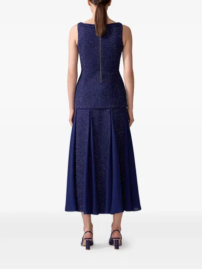 Carolina Herrera Tweed Top In Blue