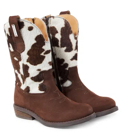 Monnalisa Texanische Stiefeletten Aus Ponyfell In Brown