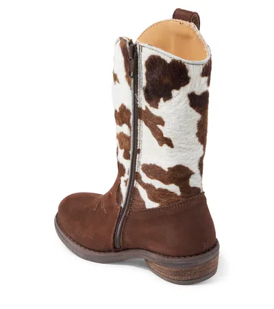 Monnalisa Texanische Stiefeletten Aus Ponyfell In Brown