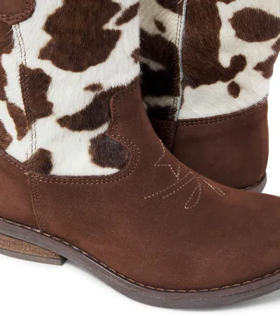 Monnalisa Texanische Stiefeletten Aus Ponyfell In Brown