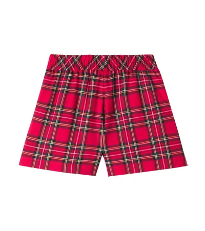 Monnalisa Pleated Plaid Skort In Red