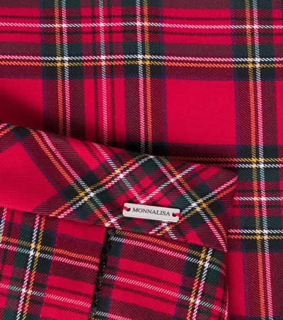 Monnalisa Pleated Plaid Skort In Red