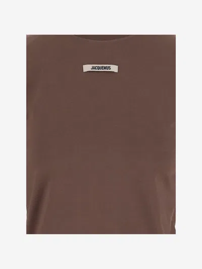 Jacquemus Le T Shirt Grosgrain Manches Longues In Gray