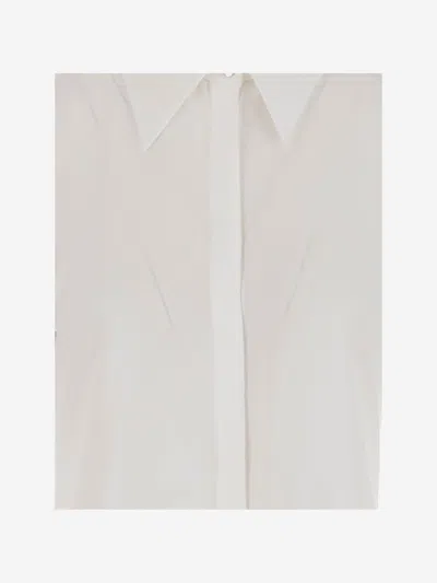 Fit F.it Stretch Silk Shirt With Pointed Collar In White
