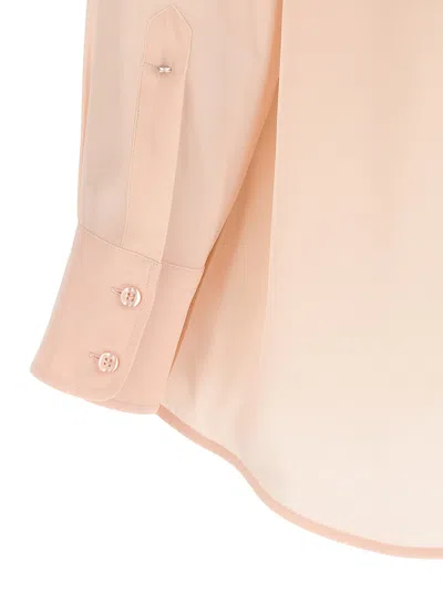 Sportmax Sheer Fabric Collared Shirt With Pleated Back In Pink