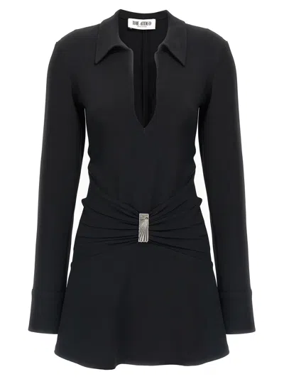 Attico Black Scoop-neck Mini Dress