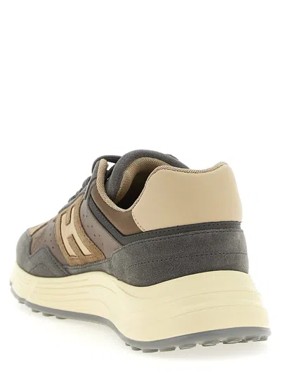 Hogan Perforated Lightweight Sneakers Rubber Sole In Gray