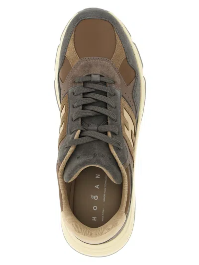 Hogan Perforated Lightweight Sneakers Rubber Sole In Gray