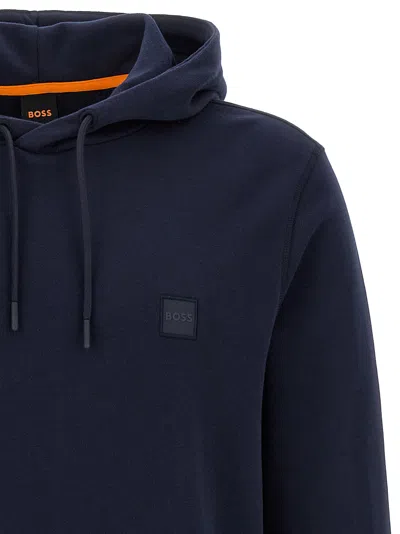 Hugo Boss Cotton-terry Hoodie With Logo Patch In Black