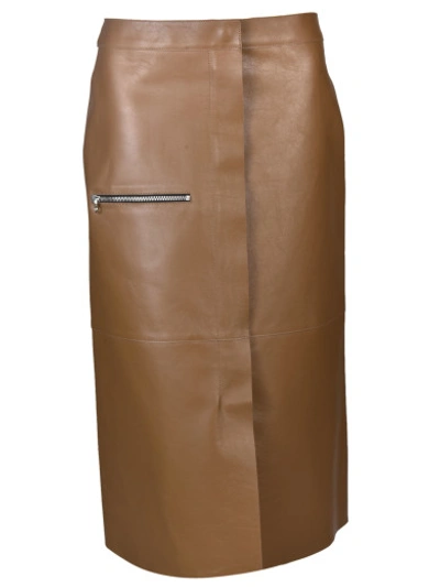 Shop Golden Goose Leather Skirt In Brown
