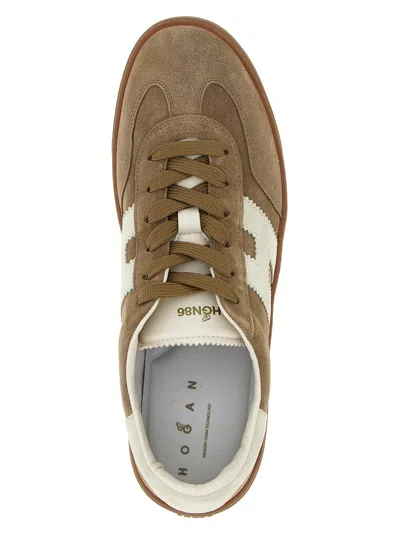 Hogan Cool Beige Suede Sneakers In Brown