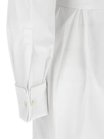 Max Mara Waist Belted French Cuffs Long Sleeve Midi Dress In Multi