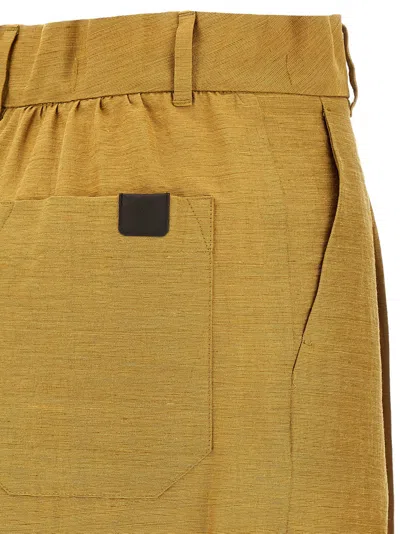 Max Mara Trousers Featuring Front Pleats And Back Pockets In Brown