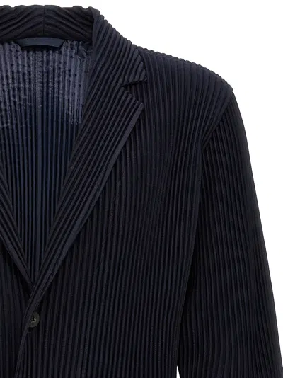 Issey Miyake Pleated Fabric Single-breasted Blazer In Black