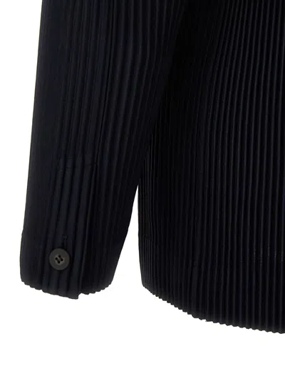Issey Miyake Pleated Fabric Single-breasted Blazer In Black