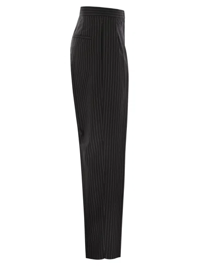 Max Mara Sesamo Carrot Trousers In Wool Cloth In Blue