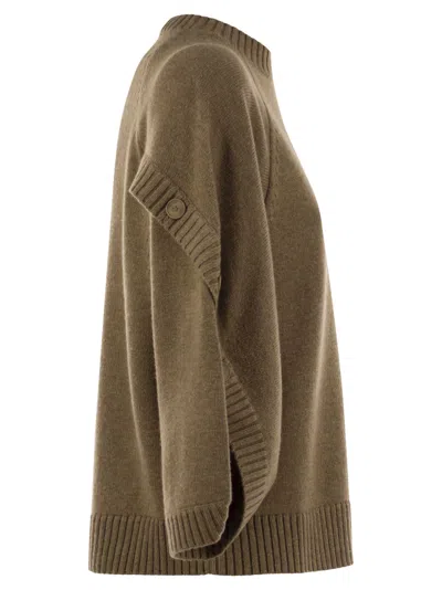 Max Mara Ampex Wool And Cashmere Over Sweater In Green
