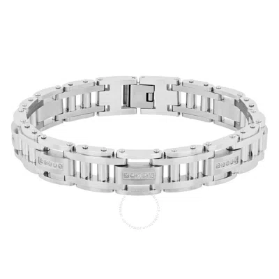 Robert Alton 1/3ctw Diamond Stainless Steel Men's Link Bracelet