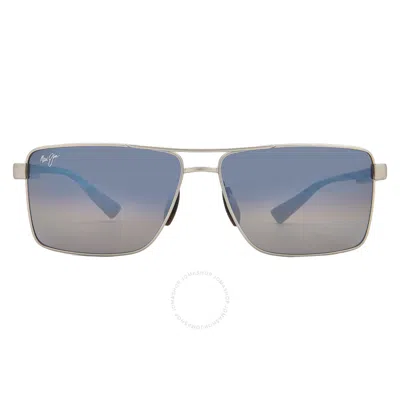 Maui Jim Piha Dual Mirror Blue To Silver Navigator Men's Sunglasses Dbs621-17 60