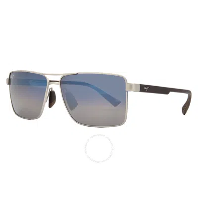 Maui Jim Piha Dual Mirror Blue To Silver Navigator Men's Sunglasses Dbs621-17 60