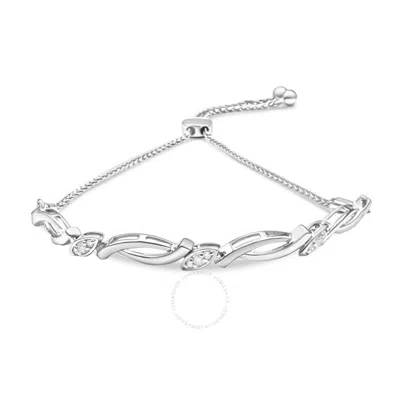 Haus Of Brilliance .925 Sterling Silver Diamond Accent Alternating Swirl Link Bolo Bracelet (i-j Col