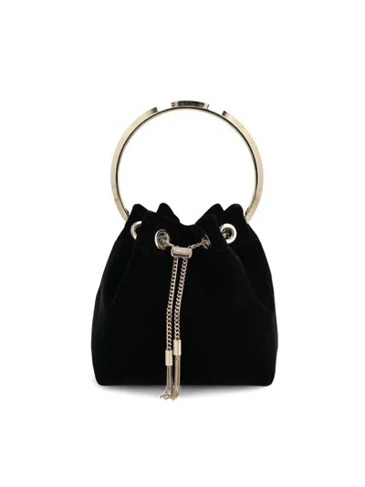 Jimmy Choo Bonbon Handbag With Drawstring Closure And Circular Metal Handle