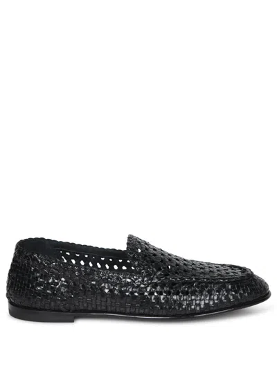 Dolce & Gabbana Man Loafers Black Size 9 Polyester In Black