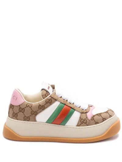 Gucci Multicolor Gg Fabric Double Screener Sneakers