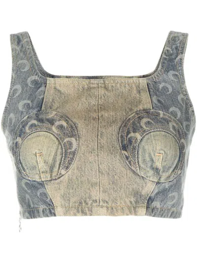 Marine Serre Regenerated Denim Top